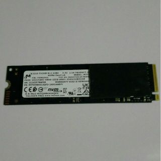 Micron 2210 512GB PCIe 3.0 NVMe M.2 SSD(PCパーツ)