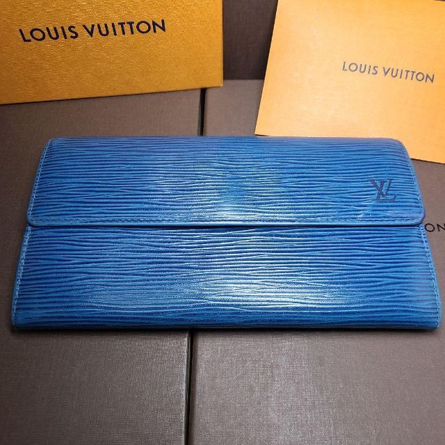 LOUIS VUITTON ルイヴィトン エピ 青ブルー 長財布 ポルトフォイユ