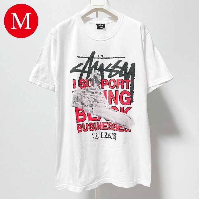 新品】stussy Tシャツ サイズM ホワイト ワールドツアー-