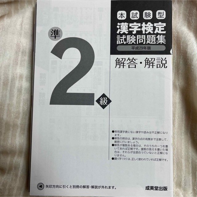 本試験型漢字検定準2級試験問題集 平成29年版[2] エンタメ/ホビーの本(資格/検定)の商品写真