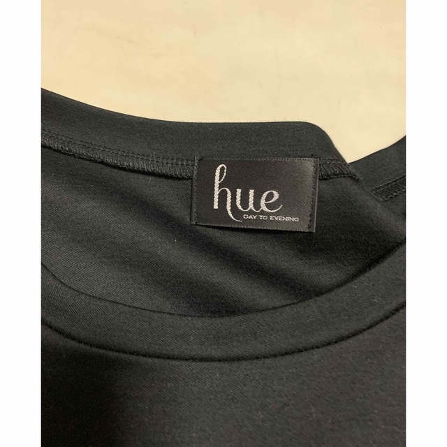 フエ　hue フリルスリーブTシャツ　ピンク　ブラック　新品未使用タグ付き