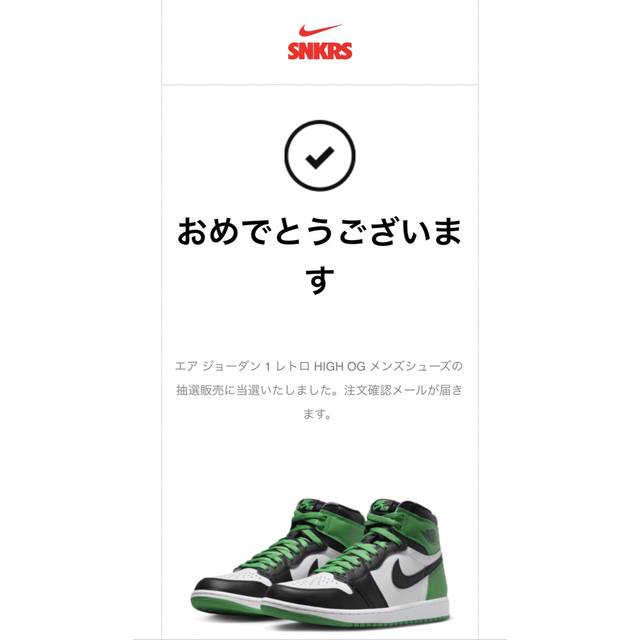 NIKE(ナイキ)のナイキ エアジョーダン1 セルティックス/ブラック アンド ラッキーグリーン メンズの靴/シューズ(スニーカー)の商品写真