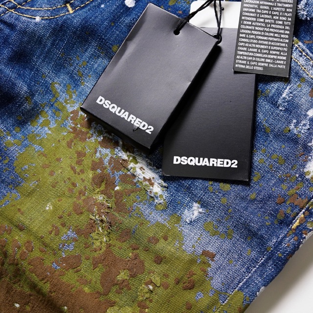 13万DSQUARED2ディースクエアードビックロゴカモフラスケーターデニム