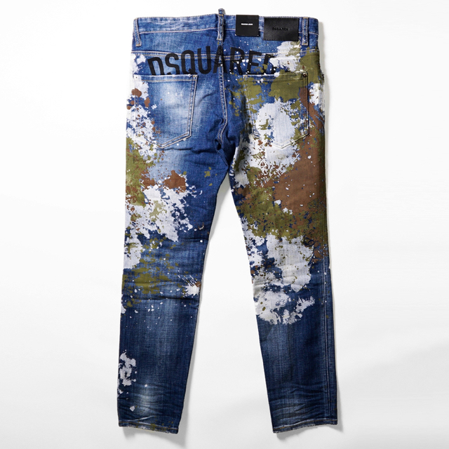 13万DSQUARED2ディースクエアードビックロゴカモフラスケーターデニム