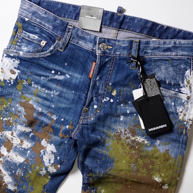 13万DSQUARED2ディースクエアードビックロゴカモフラスケーターデニム