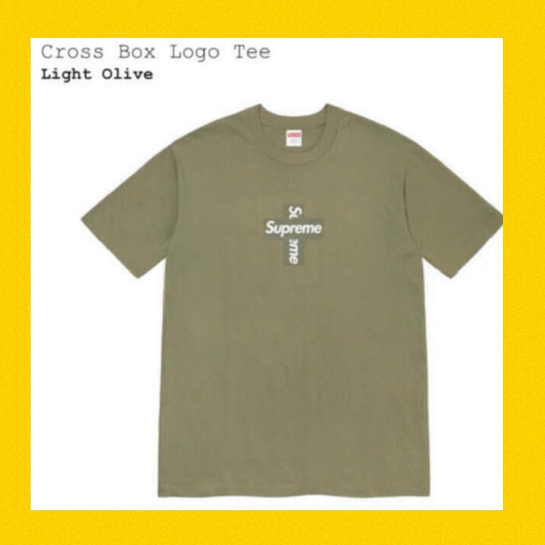 supreme cross box logo tee light olive L