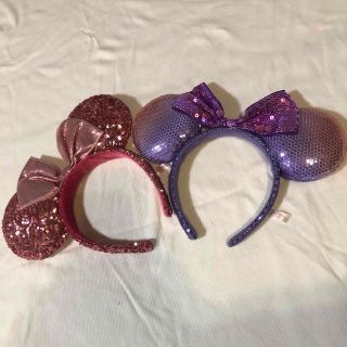 ディズニー(Disney)のディズニー ミニー スパンコール カチューシャ 2個セット(アクセサリー)