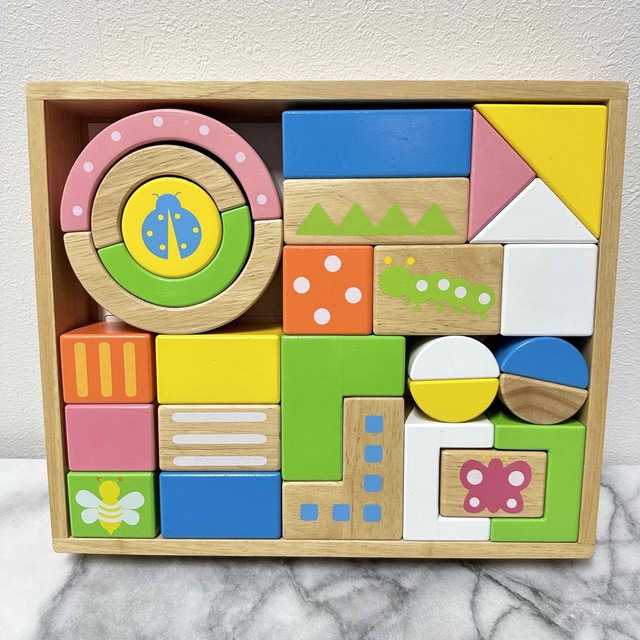 【にゃろ様専用】木製玩具　パステルカラー　10点セット キッズ/ベビー/マタニティのおもちゃ(知育玩具)の商品写真
