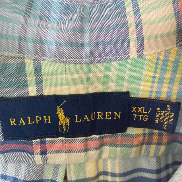 Ralph Lauren(ラルフローレン)のラルフローレン オーバーサイズ チェック 長袖シャツ グリーン アメリカ古着 メンズのトップス(シャツ)の商品写真