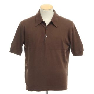 ジョンスメドレー(JOHN SMEDLEY)の【中古】ジョンスメドレー JOHN SMEDLEY コットン 半袖  ポロニット ダークブラウン【サイズS】【メンズ】(ニット/セーター)