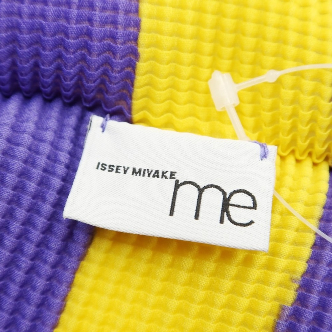 ミー イッセイミヤケ me ISSEY MIYAKE 2022年秋冬 プリーツ加工 カットソーブラウス パープルxイエロー【サイズ表記なし（L位）】【レディース】