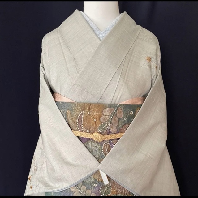 本場結城紬】重要無形文化財指定 本場結城紬 『結』印 手描き・手刺繍
