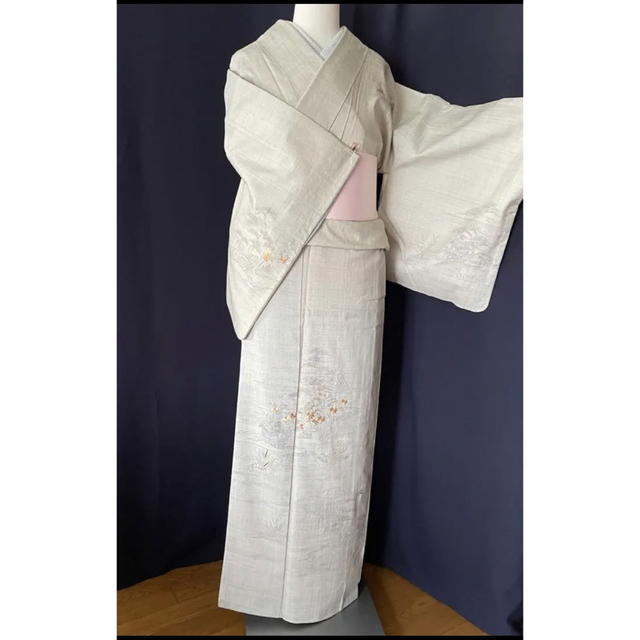 本場結城紬】重要無形文化財指定 本場結城紬 『結』印 手描き・手刺繍