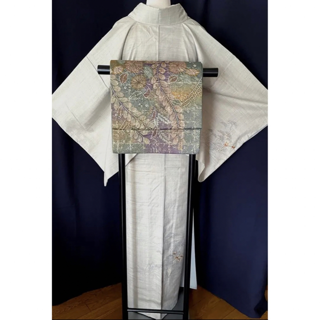 本場結城紬】重要無形文化財指定 本場結城紬 『結』印 手描き・手刺繍