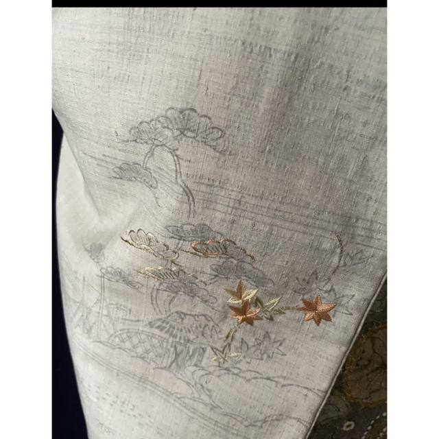 本場結城紬】重要無形文化財指定 本場結城紬 『結』印 手描き・手刺繍