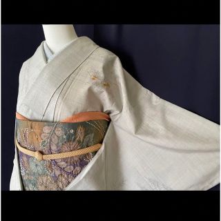 【本場結城紬】重要無形文化財指定 本場結城紬 『結』印 手描き・手刺繍 証紙有 【本場結城紬】重要無形文化財指定 本場結城紬 『結』印 手描き・手刺繍 証紙有