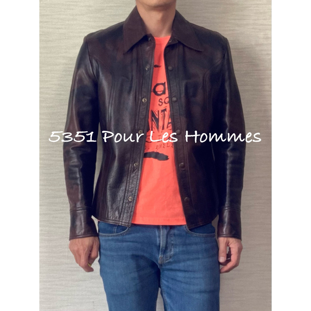 5351 Pour Les Hommes】Leather Jacket/M 限定カラー www.gold-and