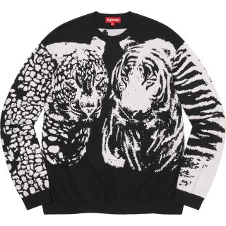 シュプリーム(Supreme)のLサイズ　Supreme Big Cats Jacquard L/S Top(Tシャツ/カットソー(七分/長袖))