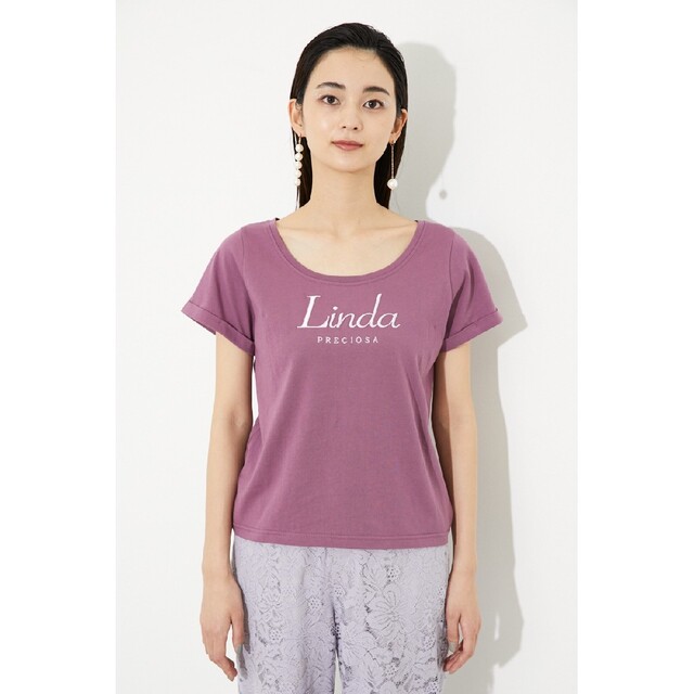 rienda(リエンダ)のrienda　リエンダ　Linda PRECIOSA T-SH　ダーク　ピンク レディースのトップス(Tシャツ(半袖/袖なし))の商品写真