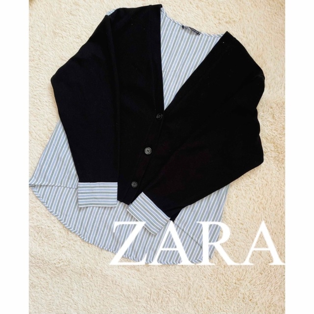 ZARA(ザラ)の美品　ZARA ザラ　シャツ　ブラウス　カーディガン　ストライプ　人気　完売 レディースのトップス(シャツ/ブラウス(長袖/七分))の商品写真