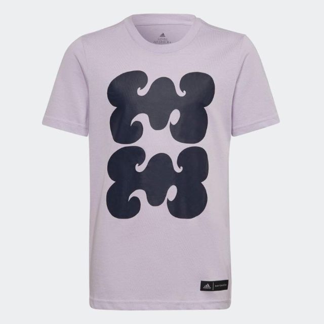 marimekko(マリメッコ)の新品 アディダスガールズ マリメッココラボＴシャツ150・ハーフパンツ140上下 キッズ/ベビー/マタニティのキッズ服女の子用(90cm~)(Tシャツ/カットソー)の商品写真