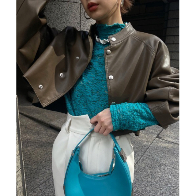 Ameri VINTAGE - Ameri / ROUND SHORT FAKE LEATHER JACKETの Ameri VINTAGE - Ameri / ROUND SHORT FAKE LEATHER JACKETの