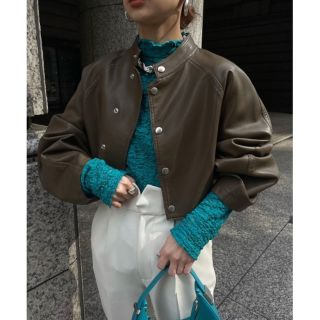 アメリヴィンテージ(Ameri VINTAGE)のAmeri / ROUND SHORT FAKE LEATHER JACKET(レザージャケット)