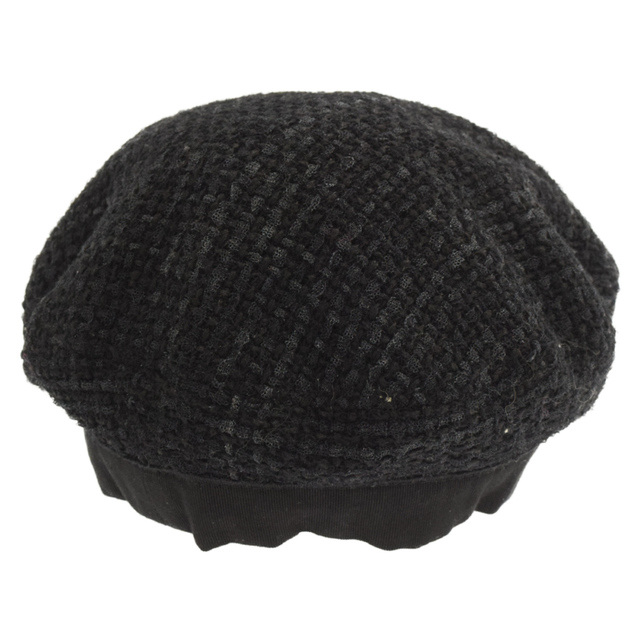 CHANEL - CHANEL シャネル ココマーク装飾 ツイード ベレー帽 帽子 ブラック