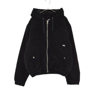 ステューシー(STUSSY)のSTUSSY ステューシー 20AW Cord Work Jacket コード ワークジャケット 裏ボア コーデュロイ フード付き ジャケット ブラック(フライトジャケット)