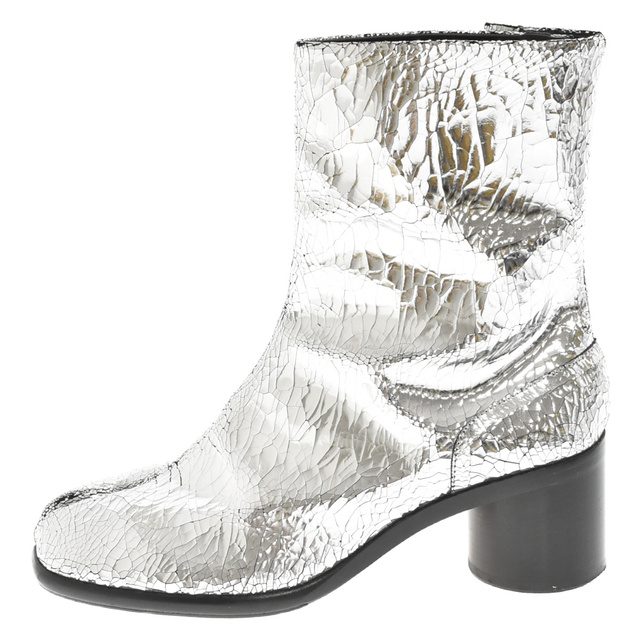 Maison Margiela メゾンマルジェラ CRACKED METALLIC SILVER TABI ANKLE BOOTS S37WU0431 メタリックシルバータビブーツ 足袋 シルバー105センチ全高