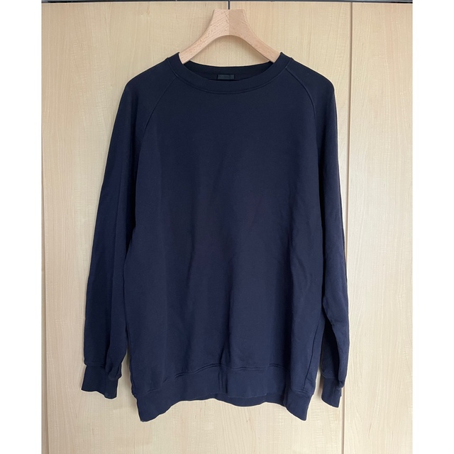 comoli 22aw コットンシルク長袖クルー　navy サイズ2