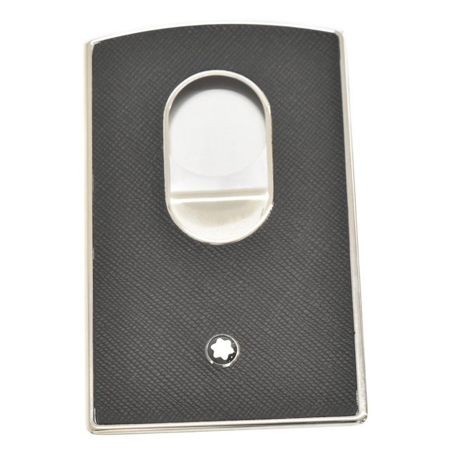 MONTBLANC モンブラン Cross-Grain Leather and Silver-Tone Card Case