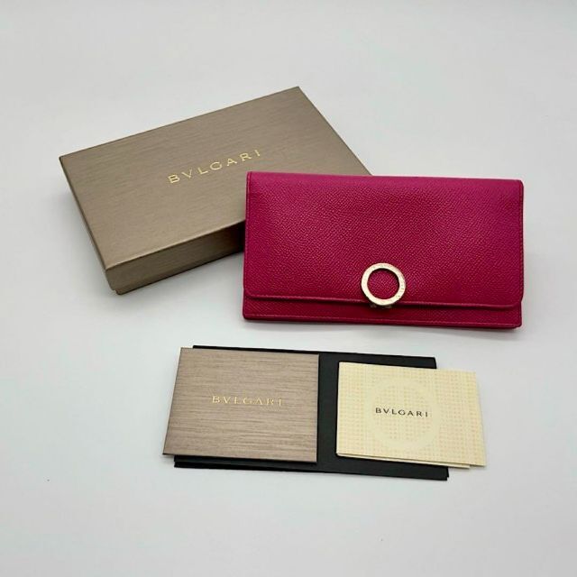 BVLGARI ブルガリ WALLETS YEN フラップ長財布ピンク 新品のサムネイル