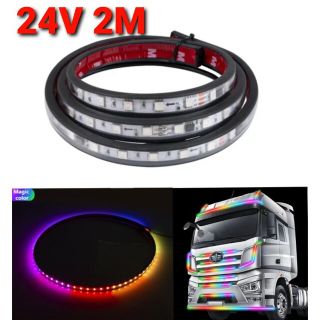 2M 24V LED テープライト 流れる LEDテープ 七色変化 トラック(車外アクセサリ)