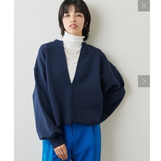 ウィムガゼット(Whim Gazette)の専用★新品★Whim Gazette スエットVネックプルオーバー　ネイビー(トレーナー/スウェット)