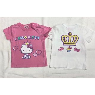 ベビードール(BABYDOLL)の● BABYDOLL ハローキティ 半袖Tシャツ ２枚セット 80 白・ピンク(Tシャツ/カットソー)