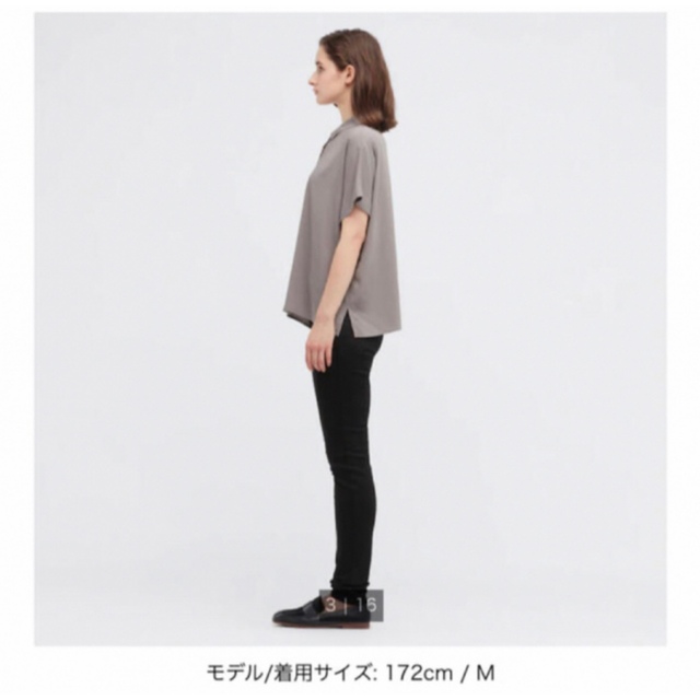 UNIQLO(ユニクロ)の【新品未使用】ユニクロ レーヨンブラウス XL 半袖 白 レディースのトップス(シャツ/ブラウス(半袖/袖なし))の商品写真