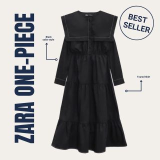 ザラ(ZARA)のZARA 黒 セーラーワンピース(ロングワンピース/マキシワンピース)