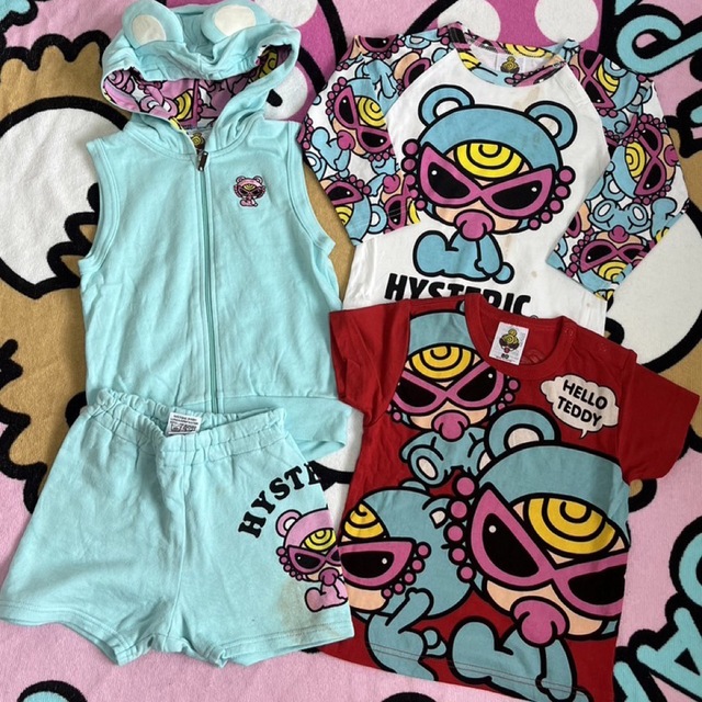 HYSTERIC MINI(ヒステリックミニ)のHYSTERIC MINI テディセット① キッズ/ベビー/マタニティのベビー服(~85cm)(その他)の商品写真