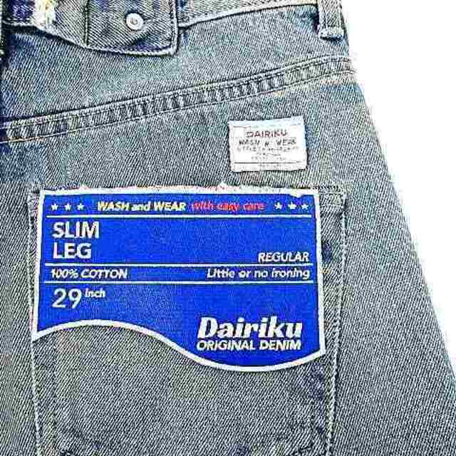 DAIRIKU 22AW Slim Denim Pants 加工 W29 青 - デニム/ジーンズ