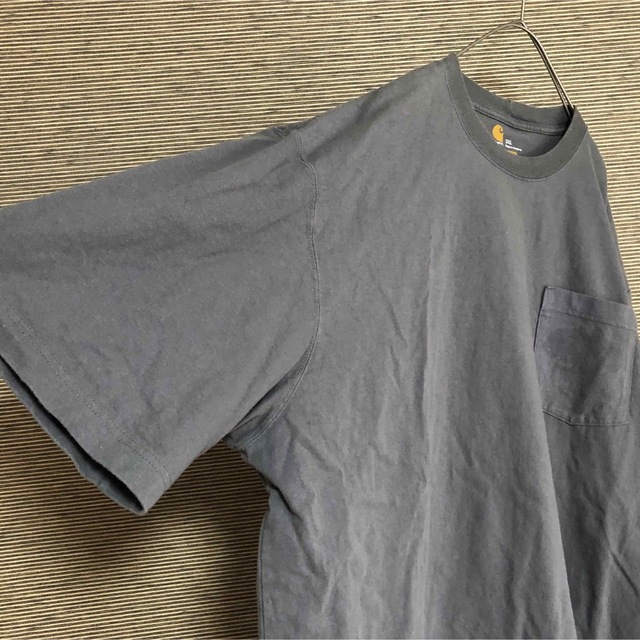 carhartt(カーハート)の【カーハート】半袖Tシャツ　無地　胸ポケット　ダークグレー　ビッグサイズ28 メンズのトップス(Tシャツ/カットソー(半袖/袖なし))の商品写真