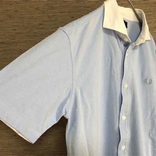 FRED PERRY　デザインシャツ　XL　刺繍ワンポイント　ヒットユニオン
