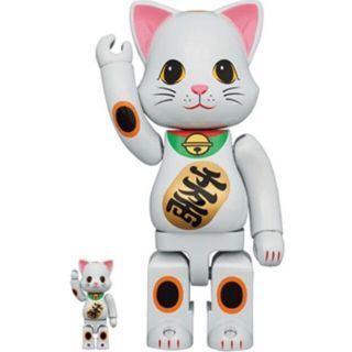 ベアブリック(BE@RBRICK)のNY@BRICK 招き猫 白メッキ 100％ & 400％ ベアブリック(その他)