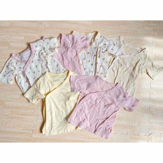 ニシマツヤ(西松屋)のlgu@処分予定！！様　短肌着 6枚セット 西松屋 UNIQLO50 60(肌着/下着)