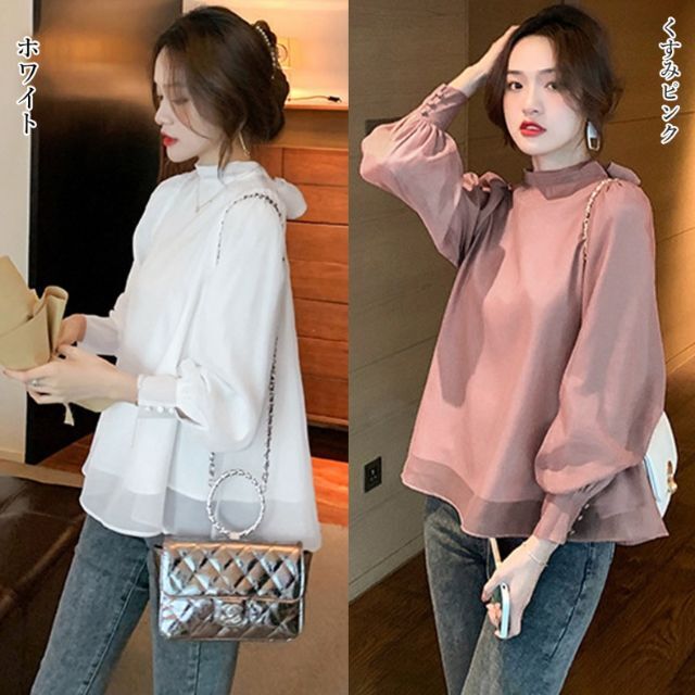 新品 シフォンブラウス - シャツ/ブラウス(長袖/七分)