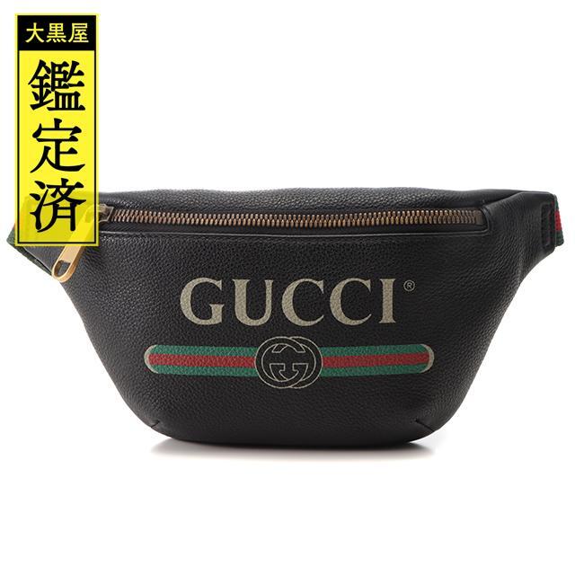 Gucci - GUCCI グッチ ロゴプリント スモール ベルトバッグ ボディバッグ【473】