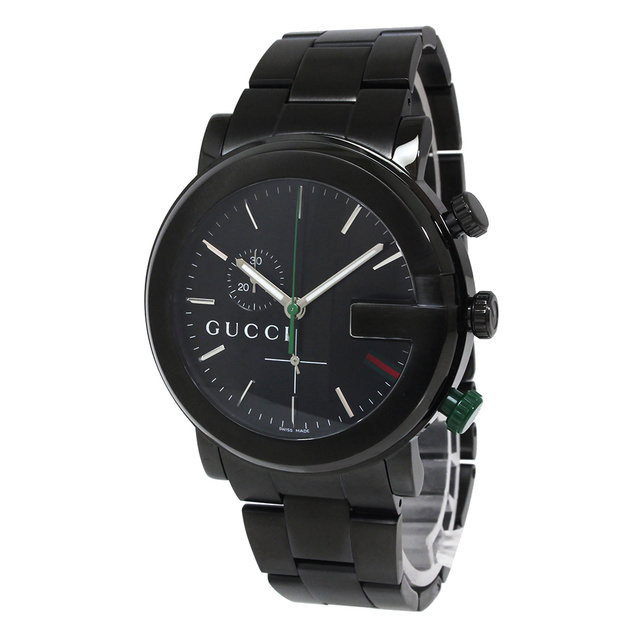 Gucci - グッチ Gクロノ クロノグラフ クオーツ メンズ 腕時計 ブラック 黒 101M YA101331 箱付 GUCCI（未使用　展示品）
