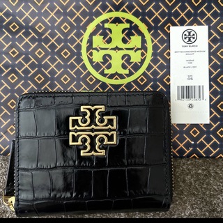 トリーバーチ(Tory Burch)の超美品　トリーバーチ　二つ折財布　ラウンドファスナー　BLACK (財布)