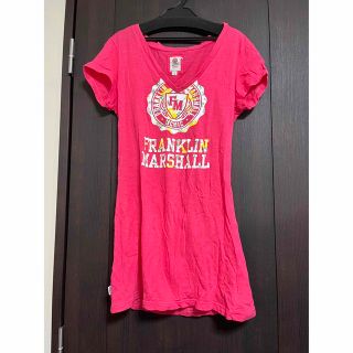 フランクリンアンドマーシャル(FRANKLIN&MARSHALL)のフランクリンマーシャル　半袖裾長ロゴTシャツ　チュニック　かわいい！(Tシャツ(半袖/袖なし))