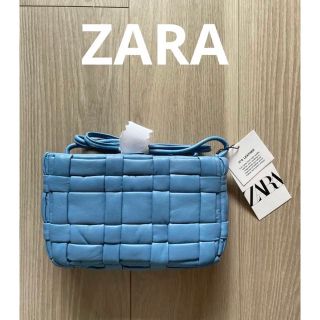 ザラ(ZARA)のZARA キルト加工プリーツ入りレザークロスボディバッグ(ショルダーバッグ)